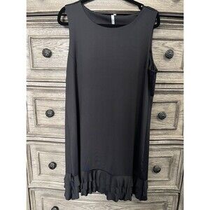 Lulu B Black Sleeveless Shift Dress Women's Size XL Ruffle Hem